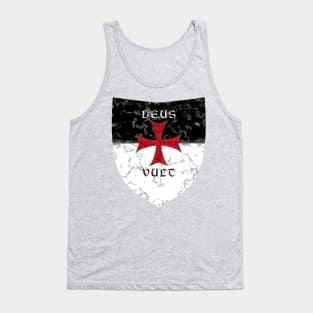 Deus Vult Crusader Cross in Marble Tank Top